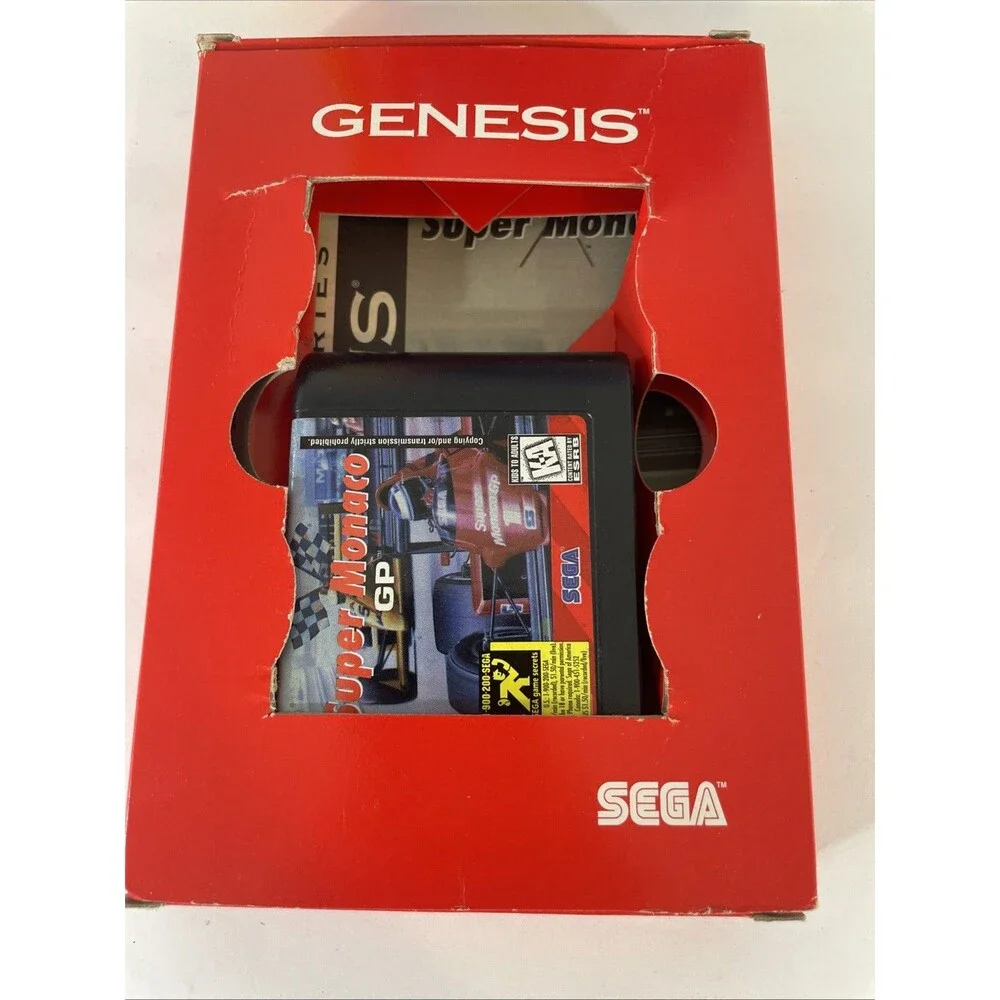 Super Monaco GP Mega Hits Variant Sega Genesis Box Cartridge Manual Tested Works